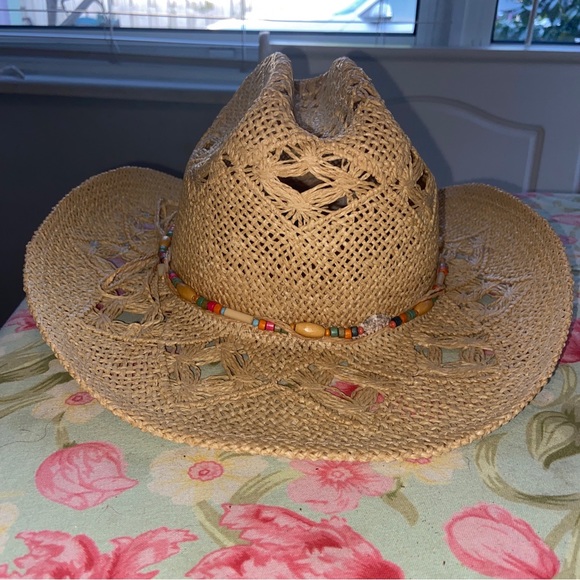 Capelli of New York Accessories - Cappelli Cowboy Cowgirl Hat Womens Western Paper Straw Boho Concert Festival